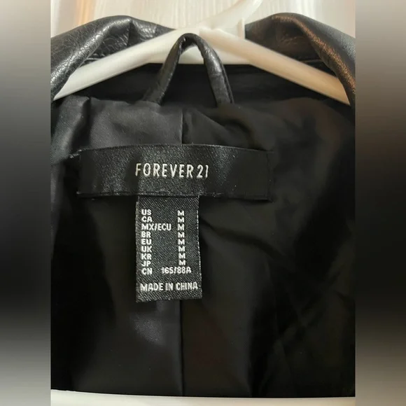 Faux leather biker jacket with belt - Picture 4 of 5